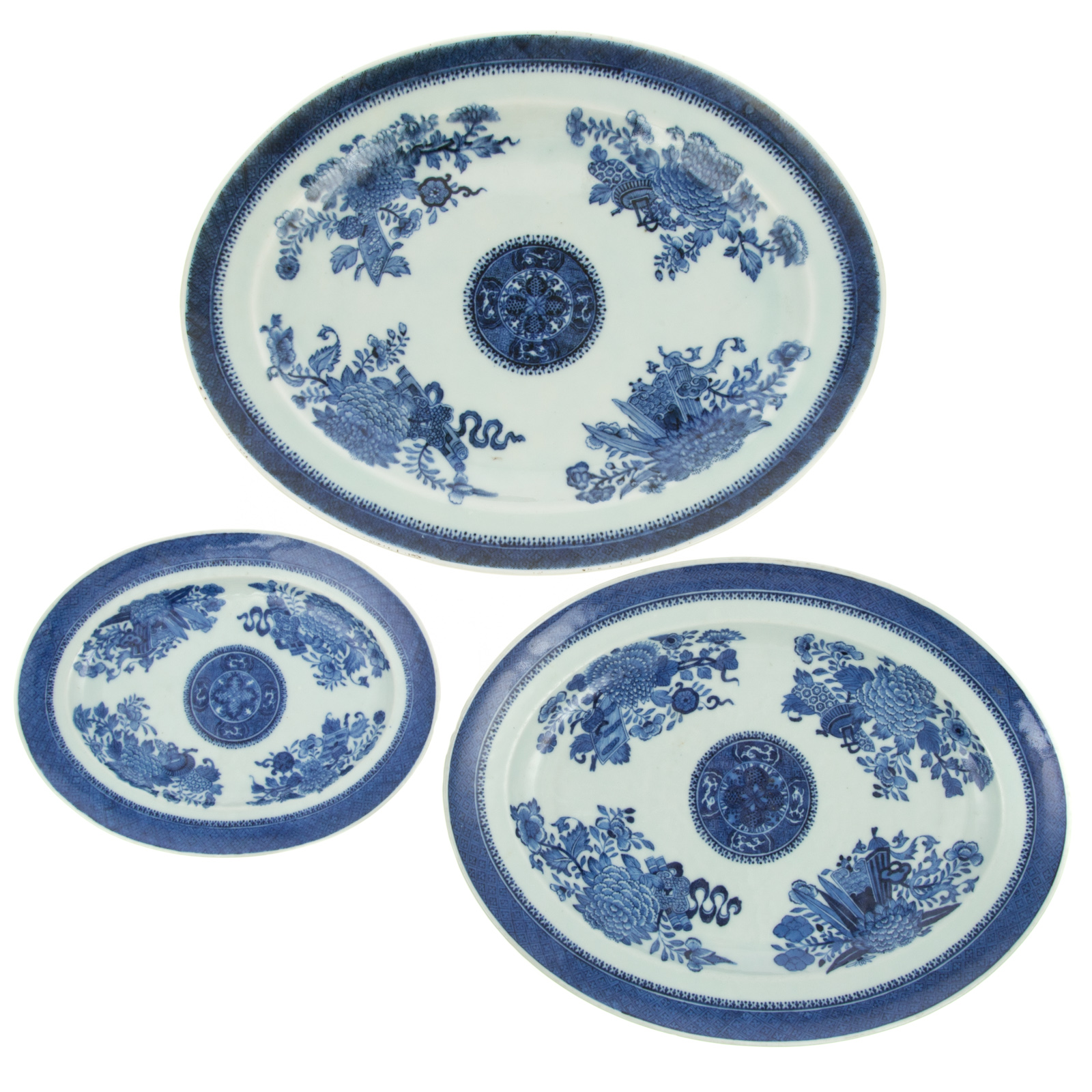 THREE CHINESE EXPORT BLUE