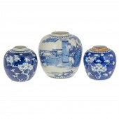 THREE CHINESE EXPORT BLUE/WHIT