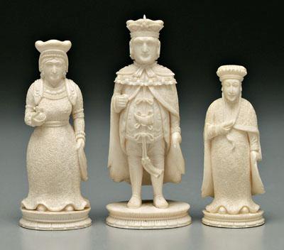 Three Chinese export chess