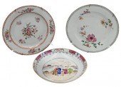 THREE CHINESE EXPORT FAMILLE R