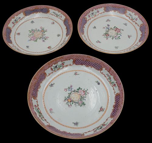 THREE CHINESE EXPORT SHALLOW