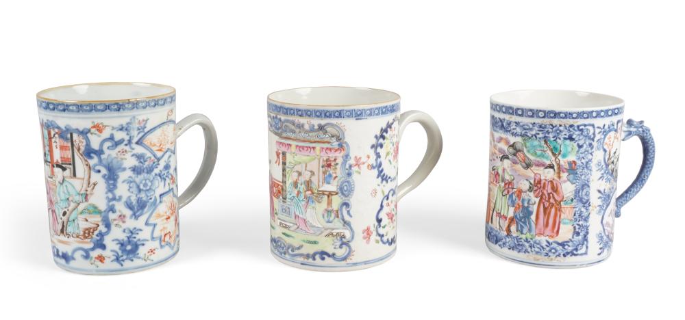 THREE CHINESE EXPORT UNDERGLAZE