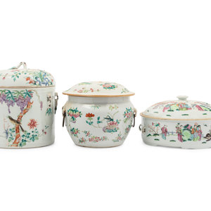 Three Chinese Famille Rose