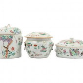 Three Chinese Famille Rose Cov