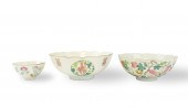 THREE CHINESE FAMILLE ROSE FLO