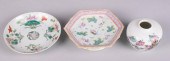 THREE CHINESE FAMILLE ROSE ITE