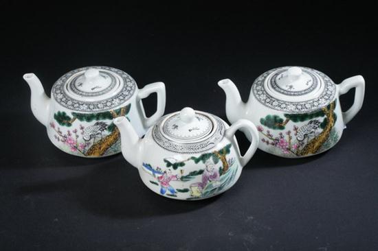 THREE CHINESE FAMILLE ROSE