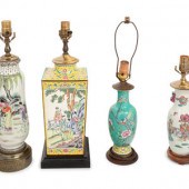 Three Chinese Famille Rose Por