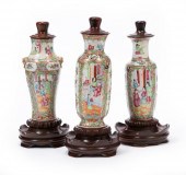 THREE CHINESE FAMILLE ROSE POR