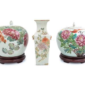 Three Chinese Famille Rose