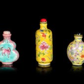 Three Chinese Famille Rose Por