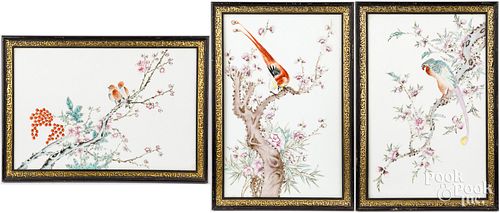 THREE CHINESE FAMILLE ROSE