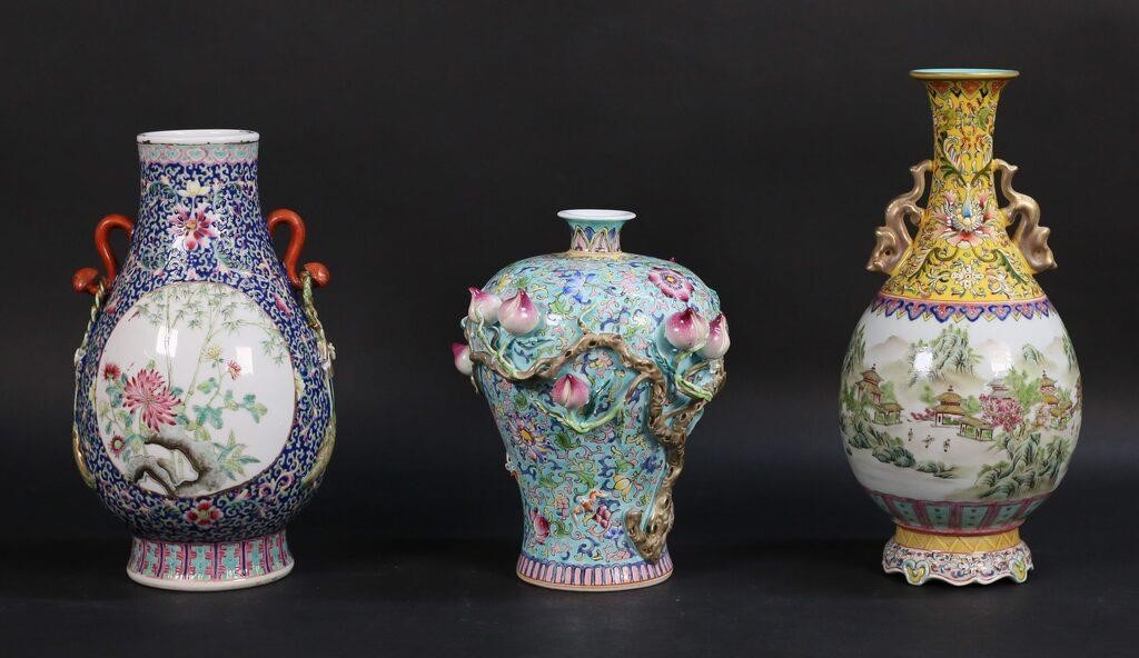 THREE CHINESE FAMILLE STYLE