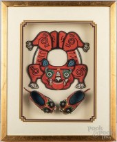 THREE CHINESE FRAMED SILKWORK