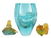THREE CHINESE GLASS ARTICLESth