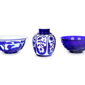 Three Chinese Glass Vessels LATE