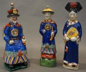 THREE CHINESE GLAZED FIGURES O
