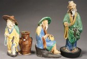 THREE CHINESE GLAZED MUDMENThr