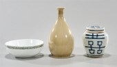 Three Chinese glazed porcelain