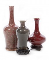 THREE CHINESE GLAZED PORCELAIN