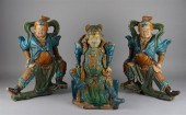 THREE CHINESE GLAZED POTTERY R