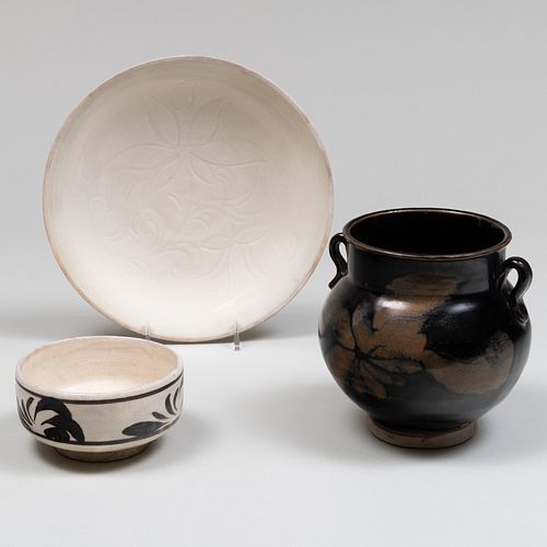 THREE CHINESE GLAZED POTTERY