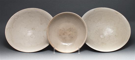 Three Chinese glazed stoneware