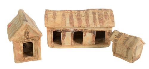 THREE CHINESE GLAZED TERRACOTTA