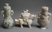 THREE CHINESE HARDSTONE ARCHAI