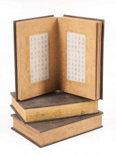 THREE CHINESE HARDSTONE BOOKST