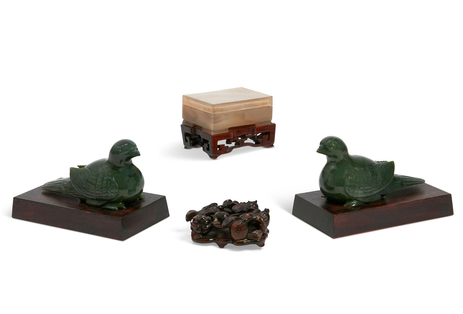 THREE CHINESE HARDSTONE TABLE