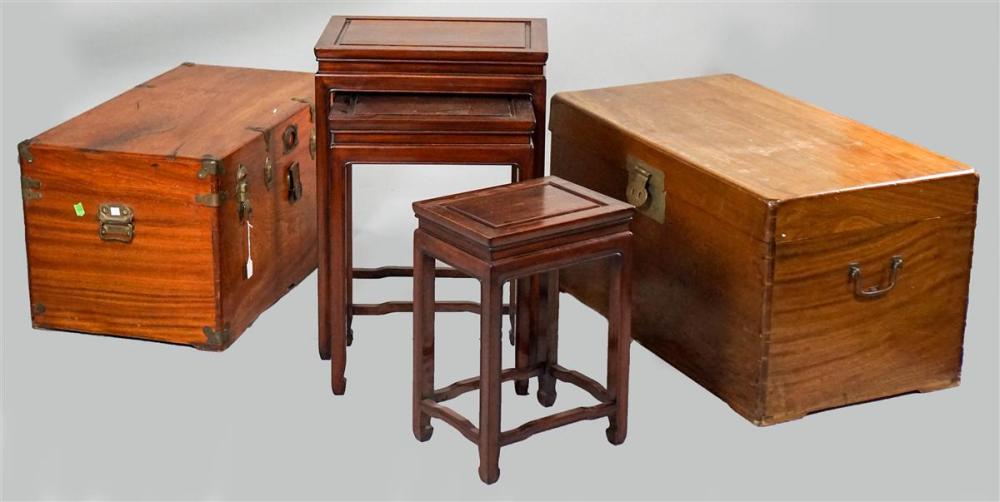 THREE CHINESE HARDWOOD NESTING