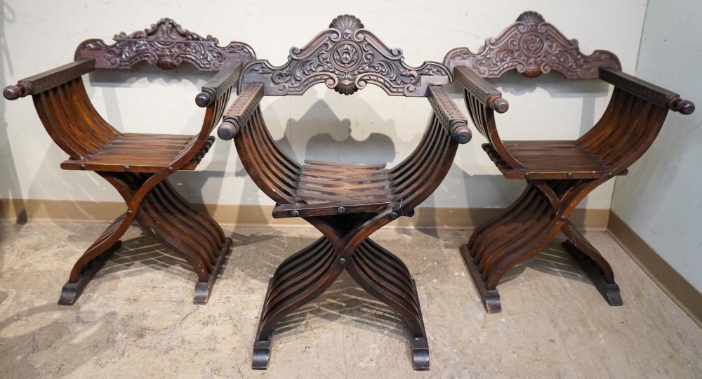 THREE CHINESE HARDWOOD SAVONAROLA