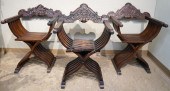 THREE CHINESE HARDWOOD SAVONAR