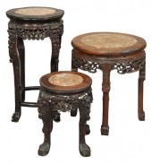 THREE CHINESE HARDWOOD STANDS,