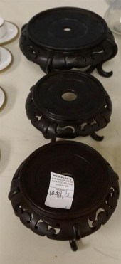 THREE CHINESE HARDWOOD STANDST