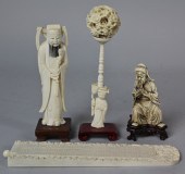THREE CHINESE IVORY CARVINGS Q