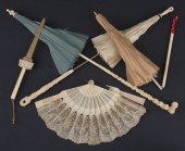 Three Chinese ivory handled pa