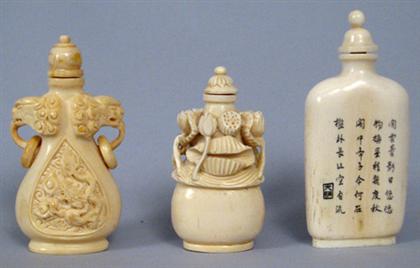 Three Chinese ivory snuff bottles