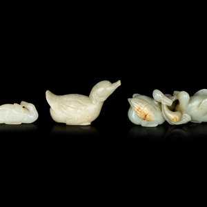 Three Chinese Jade Carvings of