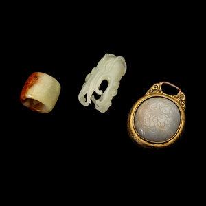 Three Chinese Jade Carvings Qing