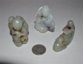 THREE CHINESE JADE/HARDSTONE C