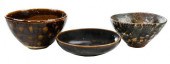 THREE CHINESE JIAN TYPE GLAZED