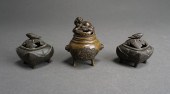 THREE CHINESE MINIATURE BRONZE