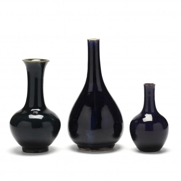THREE CHINESE MONOCHROME DARK