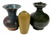 THREE CHINESE MONOCHROME GLAZE