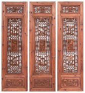 THREE CHINESE OPEN-CARVED WOOD