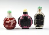 THREE CHINESE OVERLAY GLASSWAR