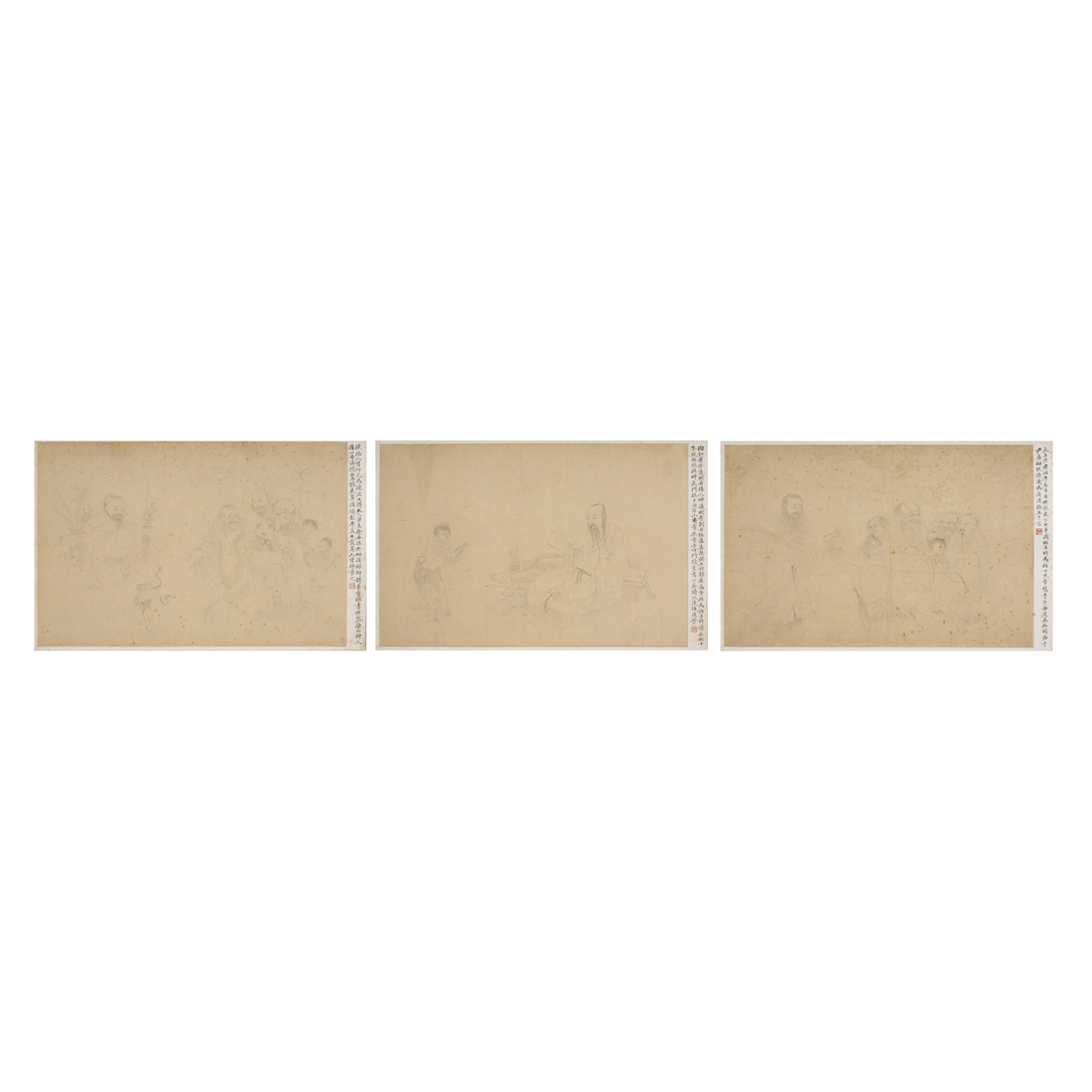 THREE CHINESE PAINTINGS OF SAGES