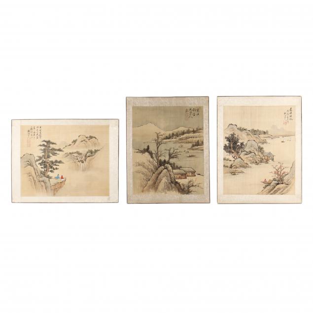 THREE CHINESE PAINTINGS ON SILK 
